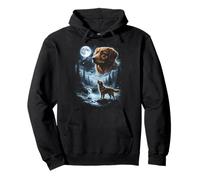 Pato de Nueva Escocia Tolling Retriever Aullando a la Luna 90 Sudadera con Capucha