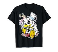 Pato de Peluche Espeluznante y Fuegos Artificiales Camiseta gráfica económica, Hombre, Negro, S