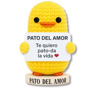 Pato del Amor - Regalo Aniversario para Pareja, Novia o Novio | Regalo Romántico y Divertido, Detalle de San Valentín, Cumpleaños, Sant Jordi | Peluche Hecho a Mano (Pato-da la Vida - 7 cm de alto)