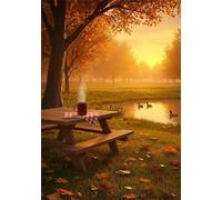 Pato del Parque Puzzle de 200 Piezas para Adultos, Rompecabezas Adultos 200 Piezas Café Incluye Póster, Entretenimiento Educativo, Juego de Habilidad para Toda La Familia, Medidas:35x25cm