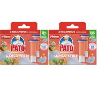 Pato Discos Activos Edición Limitada Mango Verse, Limpia y Perfuma el Inodoro, 2 Recambios (12 Discos) (Paquete de 2)