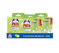 Pato Discos Activos Lima - Pack de 6 Recambios (36 Discos) - Limpia y Perfuma el Inodoro