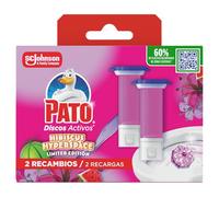 Pato Discos Activos WC Edición Limitada Hibiscus Hyperspace, Limpia, Refresca y Perfuma el Inodoro, Eficacia 360°, 2 Recambios = 12 discos