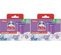 Pato Discos Activos WC Lavanda, Limpia, Refresca y Perfuma el Inodoro, Eficacia 360°, 2 Recambios : 12 discos (Paquete de 2)