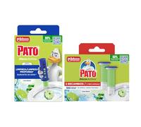 Pato Discos Activos WC Lima, Limpia, Refresca y Perfuma el Inodoro, Eficacia 360°, Pack 1 Aparato + 3 Recambios = 18 discos