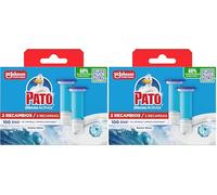 Pato Discos Activos WC Marine, Limpia, Refresca y Perfuma el Inodoro, Eficacia 360°, 2 Recambios : 12 discos (Paquete de 2)