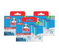 Pato Discos Activos WC Marine, Limpia, Refresca y Perfuma el Inodoro, Eficacia 360°, Pack 6 Recambios = 36 discos