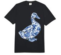 Pato Floral con Flores Delft Art Farm Animal Chinoiserie Comfort Colors Adult Heavyweight T-Shirt
