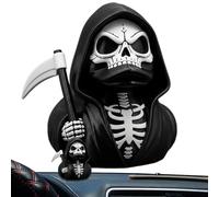 Pato Gótico - Figura Que Sostiene Una Guadaña Para Tablero, Colección De Estatuillas De Pato Esqueleto De Halloween Figura Gótica Decoración Automotriz Para El Hogar De Halloween Para Exhibir