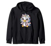 Pato kawaii de dibujos animados con colorido traje de Sudadera con Capucha