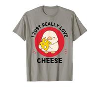 Pato Kawaii I Just Really Love Cheese Food Lover Camiseta