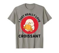 Pato Kawaii I Just Really Love Croissant Food Lover Camiseta