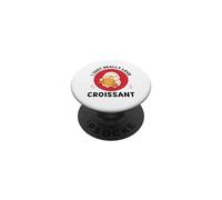 Pato Kawaii I Just Really Love Croissant Food Lover PopSockets PopGrip Adhesivo