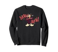 Pato Lucas Retro Lucky Sudadera, Unisex para Adultos, Negro, M