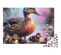 Pato Madre Lago Puzzle de 1000 Piezas Puzzle para Adultos Relajante Puzzle para Toda la Familia Papel Decoración Regalo 38x26cm/1000pcs