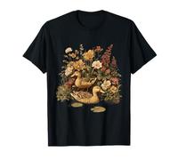 Pato Mallard Aves Acuáticas Amante Animal Floral Caza Pájaros Camiseta