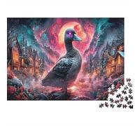 Pato místico bajo la Luna de Sangre Rompecabezas 1000 Piezas Adultos - Vida Silvestre Puzzle, Regalo, Juego Familiar, Decoración del Hogar 70x50cm/1000pcs