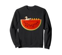 Pato, natación, sandía, lindo, verano, fruta, granja, amante de los animales Sudadera