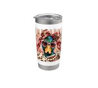 Pato navideño divertido y atrevido arco de coqueta a rayas Vaso térmico de acero inoxidable de doble pared