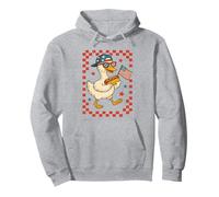 Pato patriótico con perro caliente y bandera divertido 4 de julio EE.UU Sudadera con Capucha