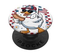 Pato Patriótico Gafas Damero Desfile 4 De Julio Parade PopSockets PopGrip Adhesivo