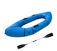 Pato Pesca Inflable PVC - Packraft Kayak Hinchable 1 Plaza, Ultra Compacto para Mochila Y Bicicleta, Hinchado Rápido, para Ríos Calmos Y Lagos(Blue)