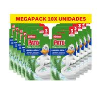 Pato Tiras Adhesivas WC Pino, Limpia, Refresca y Perfuma el Inodoro, Frescor Intenso, Pack de 10 = 30 Tiras