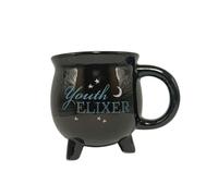 PatoBlue Taza Negra Caldero “Youth Elixer” - Edición Halloween Diseño Divertido y Místico | Regalo Original para Amantes del Café y Pociones de Energía