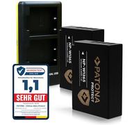 PATONA 1957 Cargador USB-C Doble + 2X Protect NP-W126S Batería 1210mAh NTC Compatible con Fujifilm FinePix HS30EXR HS33EXR HS50EXR X-T20 X-H1 XT1 XT3 XT100 XT200 XPRO2 XPRO3 XA3 XA5 XA7 XA10