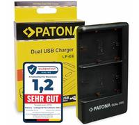 PATONA 1968 - Dual USB Cargador para batería Canon LP-E6 LP-E6N, Negro