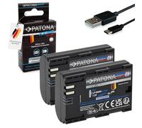 PATONA 2 baterías Platinum LP-E6P LP-E6NH 2600 mAh USB-C entrada de batería de repuesto compatible con Canon EOS R7 R6II R5 7D 6D 5D Mark II III IV 60D 70D 80D 90D LP-E6 LPE6P LPE6NH LPE6N