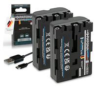 PATONA 2 baterías Platinum NP-FM500H de 2600 mAh compatibles con Sony Alpha DSLR A100 A200 A300 A350 A450 A500 A550 A560 A580 A700 A850 A900 SLT A57 A58 65A6 8 A77 A99