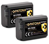PATONA 2X NP-FW50 Batería Protect V1 1030mAh Compatible con Sony RX1R III DSC-RX1RM3 DSC-RX10 Mark II III IV Alpha A7 A7S A7R A7II A5000 A6000 A6300 A6400 A6500 NEX-3 NEX-5 NEX-6