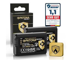 PATONA 2X Protect Batería NP-FW50 1100mAh con V1 Carcasa Protectora Compatible con Sony Alpha 7 A5000 A6000 A6300 A6400 A6500 A7 A7S A7R A7II DSC RX10 Mark II III IV RX1R III RX1RM3 NEX 3 5 6 C3 F3