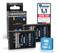 PATONA 2X USB-C Platinum Batería para Olympus BLS-5 BLS-50, 1050mAh