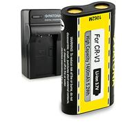 PATONA 3in1 cargador + batería CR-V3 compatible con Kodak EasyShare C300 | También para Kodak C360 C433 C530 C603 C875 CD40 CX4200 CX6200 CX7330 - set de cargador y batería CR-V3