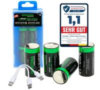 PATONA 4 pilas CR123A de 3 V con función de carga USB-C, batería de litio recargable, incluye cable USB-C de 1 a 2, recargable para cámara, linterna y micrófono