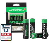 PATONA 8X Premium Mignon AA Batería, 3000mWh 1.5V 2000mAh Pilas, Recargables a través de USB-C 350mA, Cable-USB-C 1-a-2, más de 1000 ciclos de Carga para cámaras, linternas y más