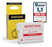 PATONA Batería de Repuesto para Canon LP-E8, 950mAh 7.4V 7Wh Li-Ion, Compatible con EOS 550D 600D 650D 700D Rebel T2i T3i T4i T5i Kiss X4 X5 X6i X7i