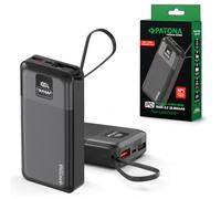 PATONA Batería externa premium de 20.000 mAh | Power Bank para iPhone | PD30W, 74Wh, cable USB-C integrado, puertos USB-C y USB-A, indicador de nivel de batería LED, protección contra sobrecarga y
