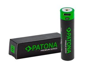 Patona Batería Premium 18650 Cell Li-Ion protegida con USB-C Input 3.7V 3300mAh