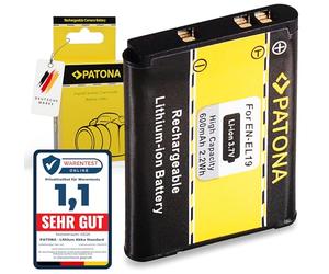 PATONA Batería reemplazo para Nikon EN-EL19 ENEL19 EN EL19 600mAh Compatible con Coolpix S100 A300 S33 S2600 S2800 S3100 S3300 S3500 S3600 S4100 S 5200 S5300 S6500 S7000 W100 W150