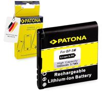 PATONA Bateria reemplazo para Nokia BP-5M BP5M (1000mAh / 3.7Wh / 3.7V) Compatible con Nokia 100 5610 5700 6110 Navigator 6220 6500 Slide 7290 7390 8600 Luna