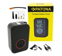 Patona Bomba de aire eléctrica de 10,3 bar y 150 PSI, compresor portátil con batería recargable, luz LED, luz SOS y batería externa