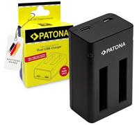 PATONA Cargador Doble Apto para Kodak LB-015 LB015 Batería Compatible con Kodak WPZ 2 Cámara, Cargador de Baterías con Entrada USB-C/Micro USB