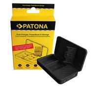 Patona Cargador doble con función de banco de energía y almacenamiento de tarjetas de memoria para Canon LP-E6
