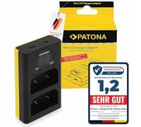 PATONA Cargador Doble LCD (USB-C/Micro-USB) para baterías Olympus BLX-1 | Compatible: Olympus OM-1, OM-1 II, OM-3