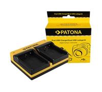 Patona Cargador doble para Casio NP-110 Exilim EXH30 EX-H30 EXZ2000 EX-Z2000 EXZ2300 incl. Micro-USB K