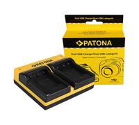 Patona Cargador doble para Casio NP-120 CoolPix S2500 S3100 S4100 incl. cable Micro-USB