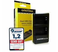 PATONA Cargador Doble para EN-EL20 - Cargador para Nikon EN-EL20 / EN-EL20a - para Nikon 1 J1 J2 J3 S1 V3, Coolpix A P950 P1000 P1100 - Carga Dos baterías a la Vez